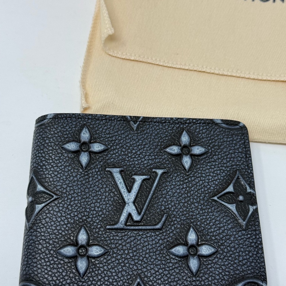 Louis Vuitton Monogram Faded debossed Leather Black Slender Wallet - Picture 2 of 7